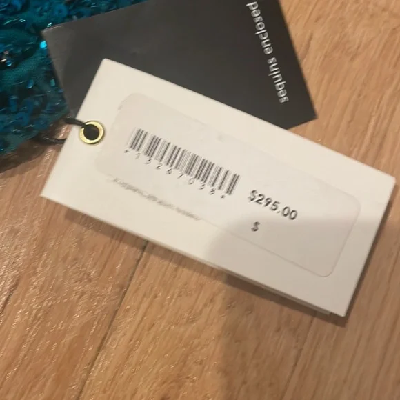 Retrofete Michal sequin top in turquoise, size S - Picture 5 of 6